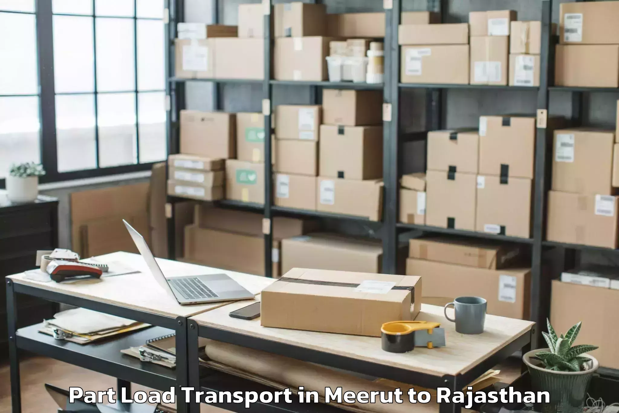 Book Meerut to Chauth Ka Barwara Part Load Transport Online